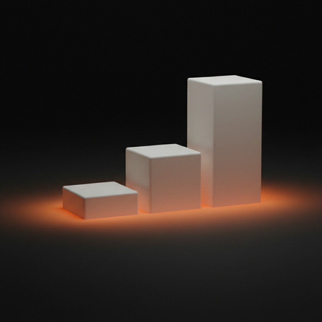 Three ascending pricing tablets like steps representing Jasper plan tiers